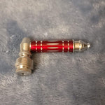 Small Red Luxury Metal Smoking Pipe Tobacco Herb Silver Portable Pocket Size