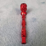 Small Red Deluxe Smoking Pipe Tobacco Herb Portable Metal Glass Travel Size