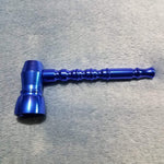 NEW Small Blue Bamboo Smoking Pipe Tobacco Herb Portable Metal Pocket Size