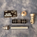 Small Black Luxury Metal Smoking Pipe Tobacco Herb Silver Portable Pocket Size