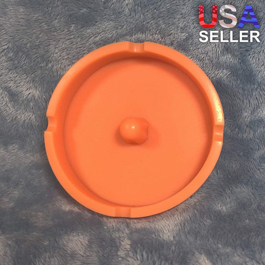Unique Orange Silicone Ash Tray Smoking Tobacco Herb Round Ashtray Bowl Tap