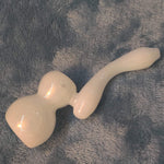 Small Elegant Pearl White Water Pipe Tobacco Smoking Herb Glass Travel Size