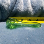 Small Emerald Green Smoking Pipe Tobacco Herb Portable Glass Spoon Pocket Size