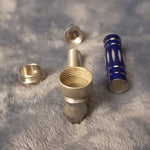 Small Blue Luxury Metal Smoking Pipe Tobacco Herb Silver Portable Pocket Size