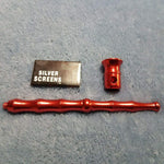 Small Long Red Bamboo Smoking Pipe Tobacco Herb Portable Metal Travel Size
