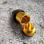 Small Flared Gold Bullet Smoking Pipe Tobacco Herb Portable Metal Travel Size