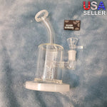 Small Premium Pearly White Water Pipe Tobacco Smoking Herb Glass Travel Size