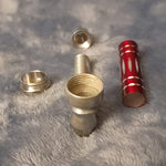 Small Red Luxury Metal Smoking Pipe Tobacco Herb Silver Portable Pocket Size