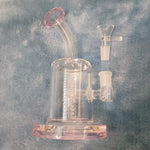 Small Premium Rosey Pink Water Pipe Tobacco Smoking Herb Glass Travel Size
