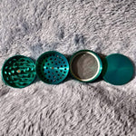 50mm Small Green 4 Piece Tobacco Herb Grinder Portable Metal Travel Size