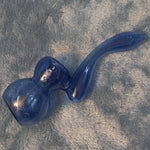 Small Elegant Ice Blue Water Pipe Tobacco Smoking Glass Travel Size
