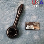 Small Obsidian Black Smoking Pipe Tobacco Herb Portable Glass Spoon Pocket Size
