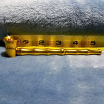 Small Long Gold Bamboo Smoking Pipe Tobacco Herb Portable Metal Travel Size