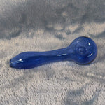 Small Ice Blue Smoking Pipe Tobacco Herb Portable Glass Spoon Pocket Size
