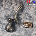 Small Elegant Smokey Black Water Pipe Tobacco Smoking Herb Glass Travel Size