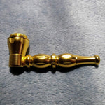 NEW Small Gold Stylish Smoking Pipe Tobacco Herb Portable Metal Pocket Size