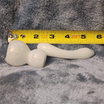 Small Elegant Pearl White Water Pipe Tobacco Smoking Herb Glass Travel Size