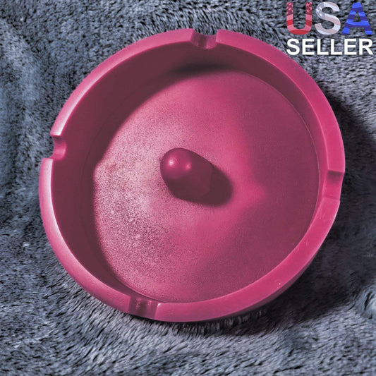 Unique Pink Silicone Ash Tray Smoking Tobacco Herb Round Ashtray Bowl Tap