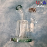 Small Premium Misty Green Water Pipe Tobacco Smoking Herb Glass Travel Size