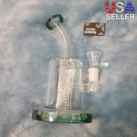 Small Premium Misty Green Water Pipe Tobacco Smoking Herb Glass Travel Size