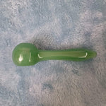 Small Olive Green Smoking Pipe Tobacco Herb Portable Glass Spoon Pocket Size