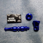 NEW Small Blue Stylish Smoking Pipe Tobacco Herb Portable Metal Pocket Size