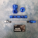 Small Blue Deluxe Smoking Pipe Tobacco Herb Portable Metal Glass Travel Size