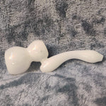 Small Elegant Pearl White Water Pipe Tobacco Smoking Herb Glass Travel Size