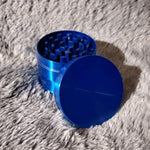 50mm Small Blue 4 Piece Tobacco Herb Grinder Portable Metal Travel Size