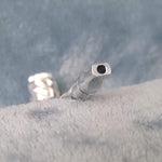 Small Silver Deluxe Smoking Pipe Tobacco Herb Portable Metal Glass Travel Size