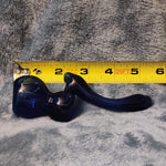 Small Elegant Sapphire Blue Water Pipe Tobacco Smoking Herb Glass Travel Size