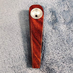 Small Red Wood Wedge Smoking Pipe Tobacco Herb Portable Wooden Travel Size