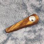 Tiger's Eye Wooden Wedge Smoking Pipe Tobacco Herb Portable Wood Travel Size