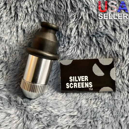 Small Flared Silver Bullet Smoking Pipe Tobacco Herb Portable Metal Travel Size
