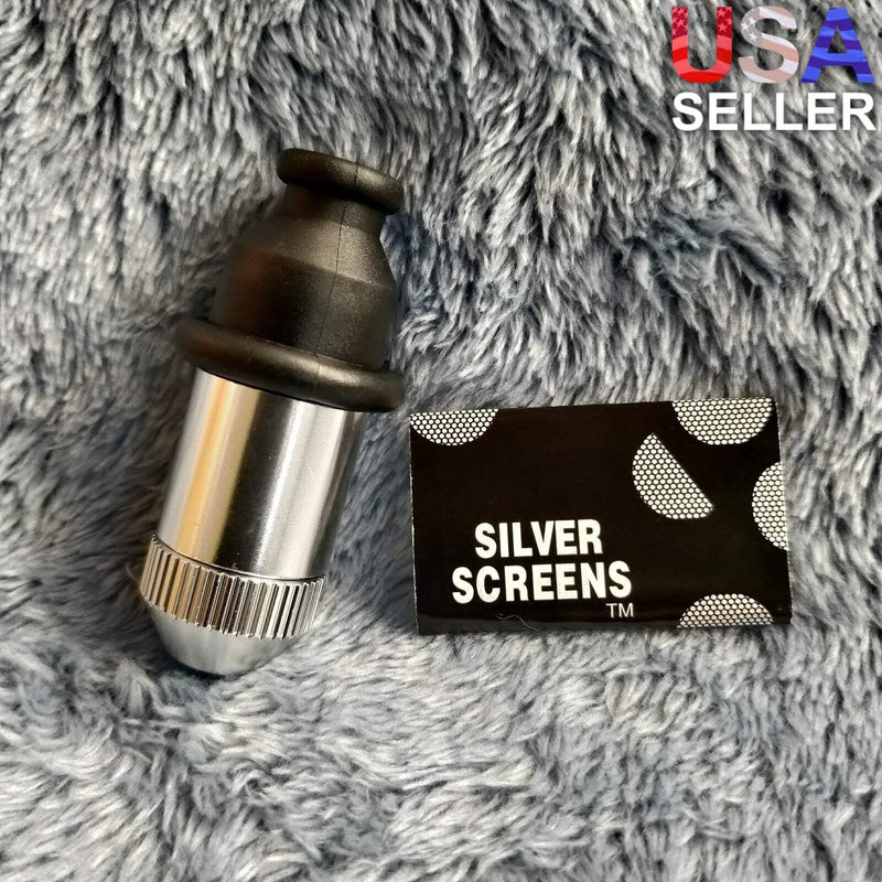 Small Flared Silver Bullet Smoking Pipe Tobacco Herb Portable Metal Travel Size