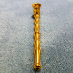 Small Long Gold Bamboo Smoking Pipe Tobacco Herb Portable Metal Travel Size