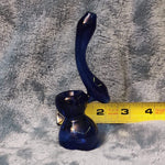 Small Elegant Sapphire Blue Water Pipe Tobacco Smoking Herb Glass Travel Size