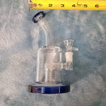 Small Premium Sapphire Blue Water Pipe Tobacco Smoking Herb Glass Travel Size