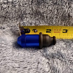 Small Flared Blue Bullet Smoking Pipe Tobacco Herb Portable Metal Travel Size