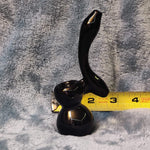 Small Elegant Obsidian Black Water Pipe Tobacco Smoking Herb Glass Travel Size