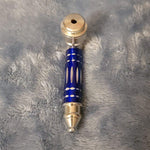 Small Blue Luxury Metal Smoking Pipe Tobacco Herb Silver Portable Pocket Size
