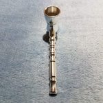 NEW Small Silver Bamboo Smoking Pipe Tobacco Herb Portable Metal Pocket Size