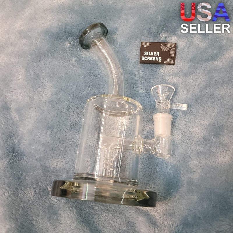 Small Premium Smokey Black Water Pipe Tobacco Smoking Herb Glass Travel Size