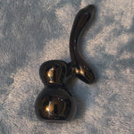 Small Elegant Obsidian Black Water Pipe Tobacco Smoking Herb Glass Travel Size