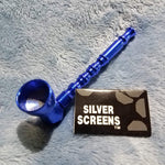 NEW Small Blue Bamboo Smoking Pipe Tobacco Herb Portable Metal Pocket Size