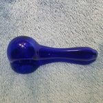 Small Sapphire Blue Smoking Pipe Tobacco Herb Portable Glass Spoon Pocket Size