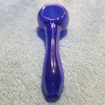 Small Sapphire Blue Smoking Pipe Tobacco Herb Portable Glass Spoon Pocket Size