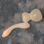 Small Elegant Pearl White Water Pipe Tobacco Smoking Herb Glass Travel Size