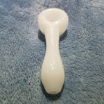 Small Pearl White Smoking Pipe Tobacco Herb Portable Glass Spoon Pocket Size