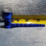 NEW Small Blue Bamboo Smoking Pipe Tobacco Herb Portable Metal Pocket Size